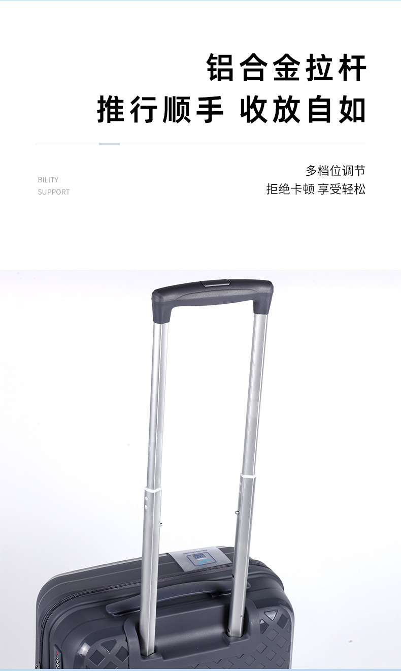 新款PP旅行箱学生大容量拉杆箱万向轮静音旅行箱防爆拉链旅行箱详情4