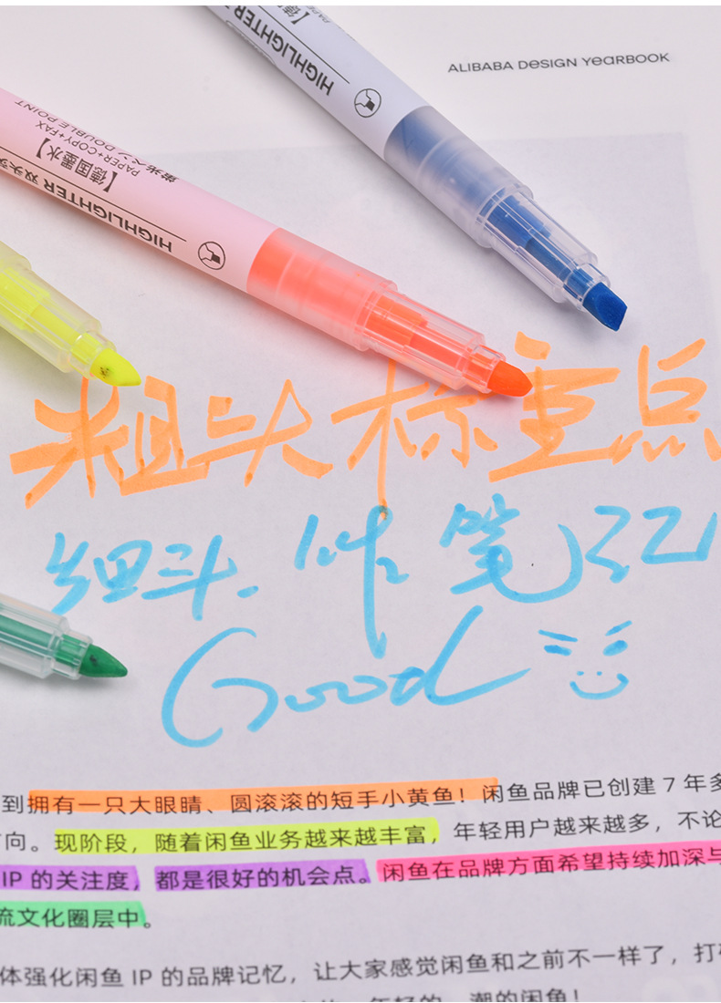 Factory direct supply of double-headed highlighters. Zhongshi Shopping cooperative highlighters: Weiya Hui 22399 pic 8