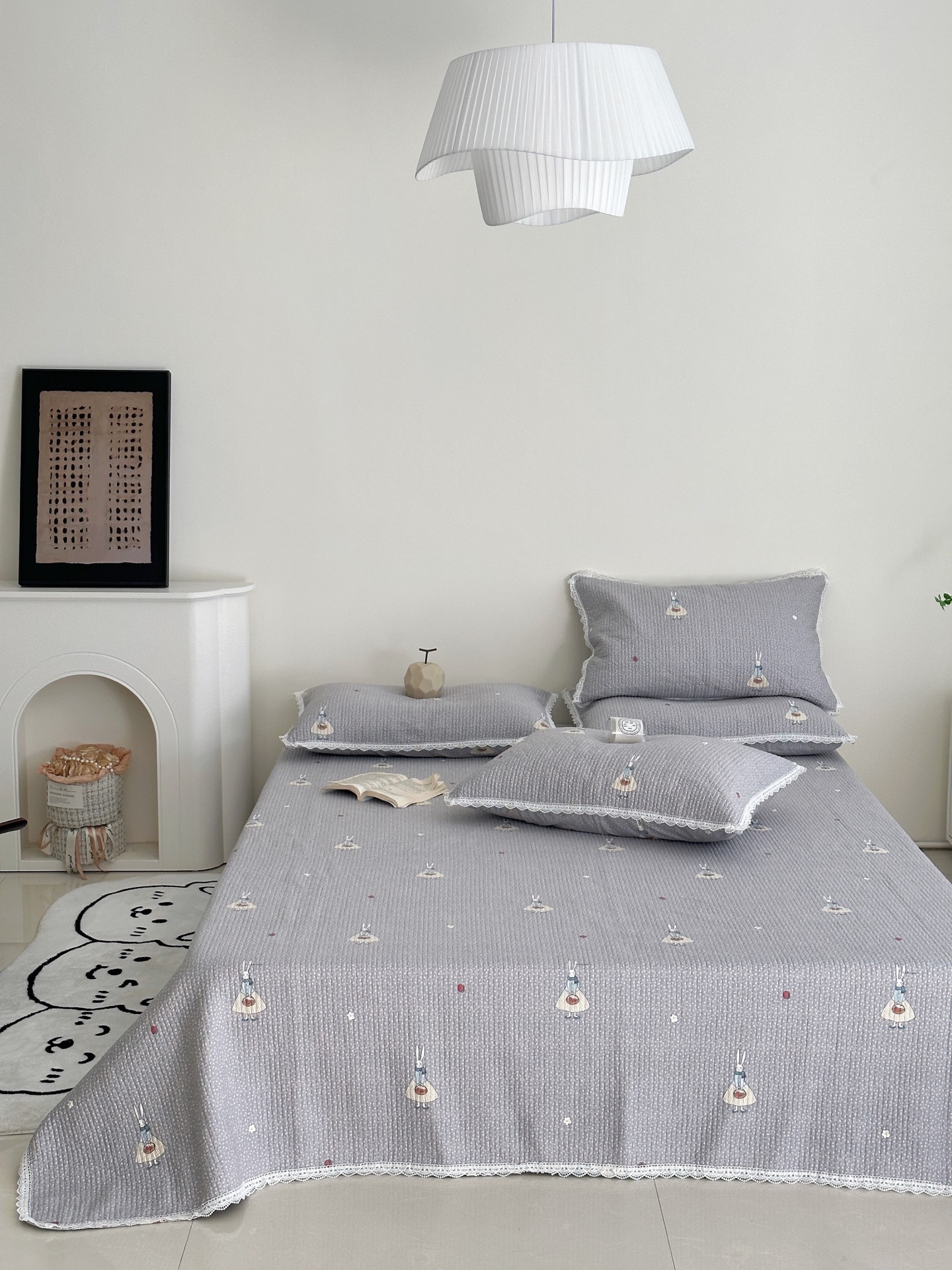 Lisa series, a three-piece set of all-cotton high-temperature sand-washed cotton bed cover, is skin-friendly, breathable and suitable for all seasons pic 90