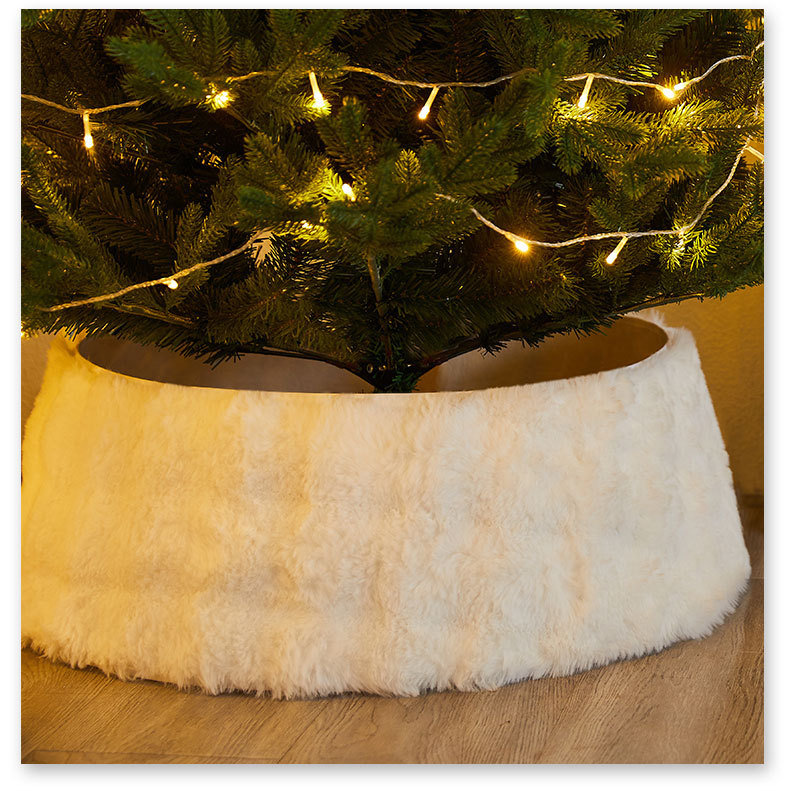 Cross-border new product TEMU Christmas decoration: Plush tree frame, sequined three-dimensional tree skirt base, circular base frame under the Christmas tree pic 14