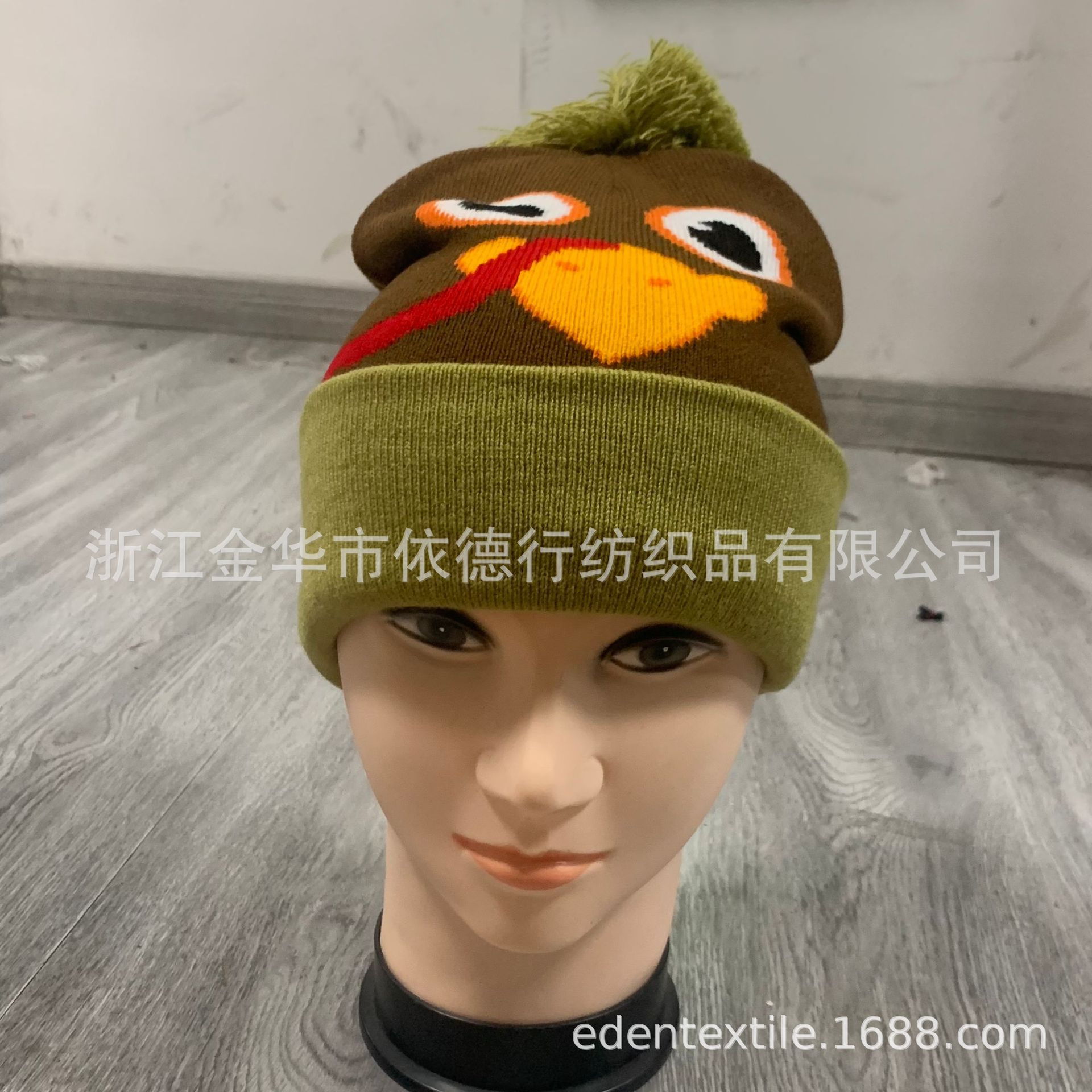 针织帽节日氛围感帽子感恩节火鸡帽刺绣卡通帽厂家直销跨境亚马逊详情14