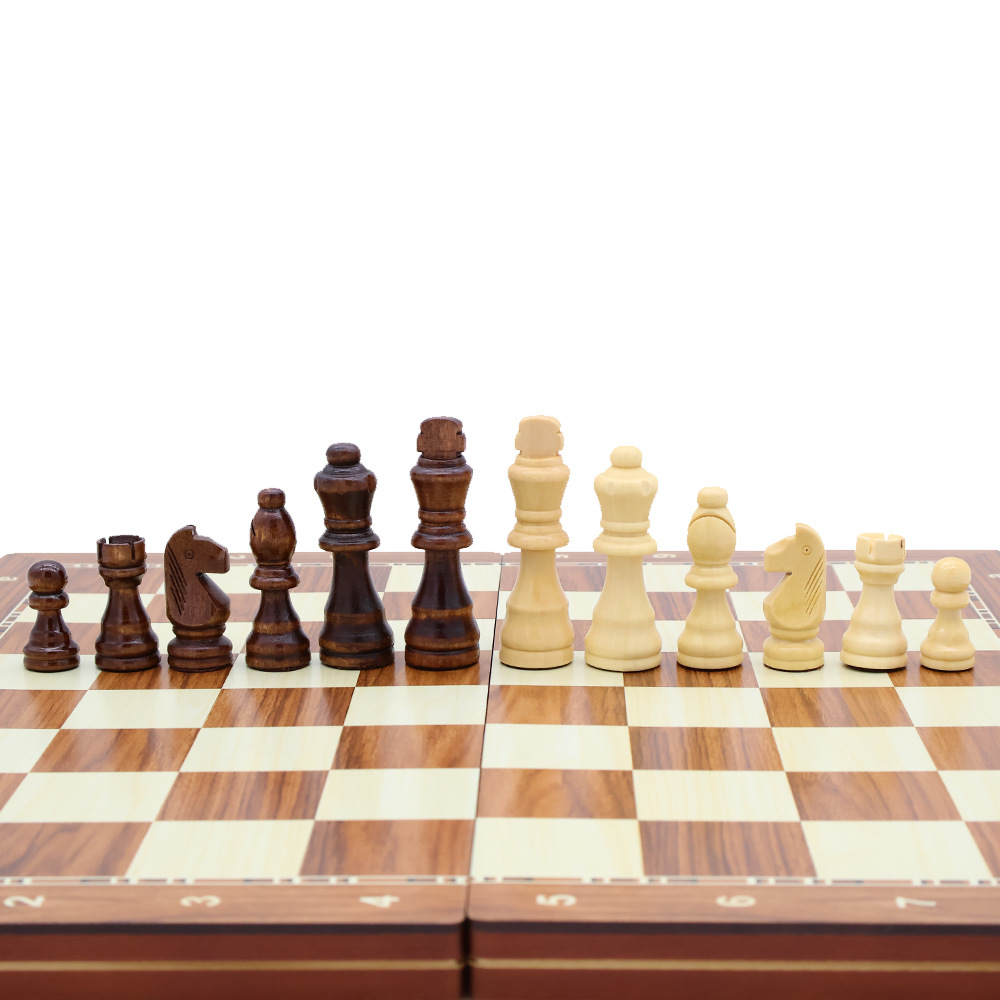 New wooden magnetic chess 3-in-1 set Portable foldable puzzle and competitive board game toy for direct sale pic 7
