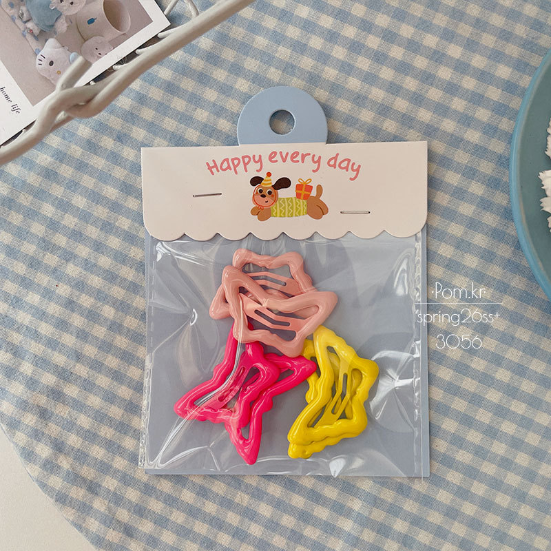 Primavera nuevo color serie hornear laca mariposa horquilla para niños dulce cabello roto franja clip 6 PCS pack baby breaking clip pic 6
