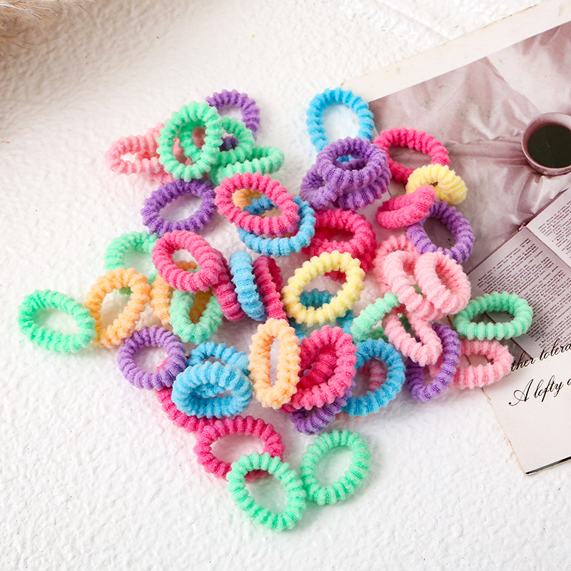 儿童不伤发毛巾圈500根装高弹力皮筋拇指橡皮筋头绳宝宝女童发圈详情24