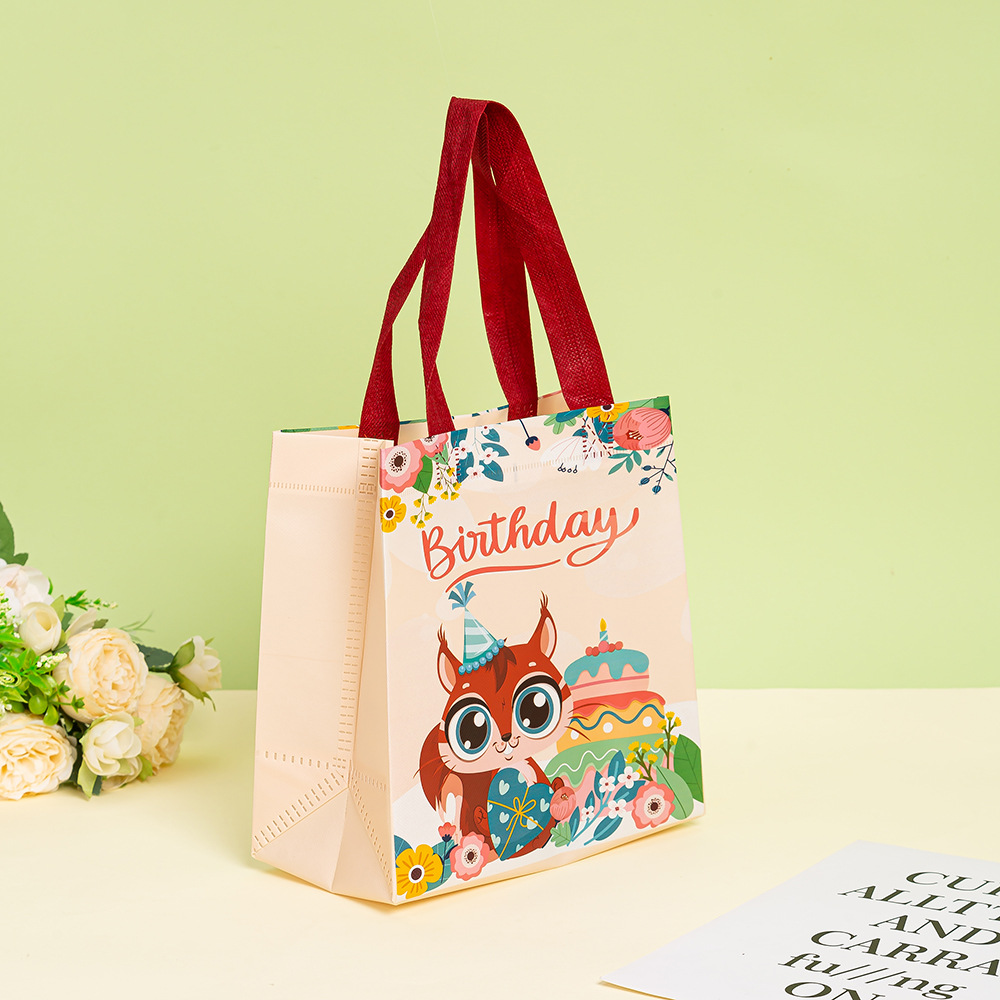 现货批发儿童便携购物袋 可爱卡通覆膜防水无纺布手提袋 伴手礼品袋无纺布袋详情8