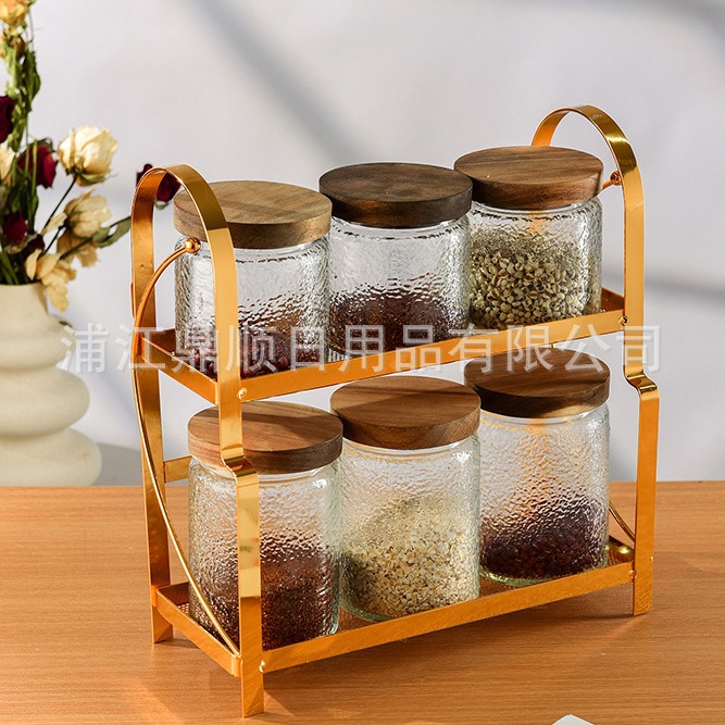 跨境中东玻璃密封储物罐厨房调料杂粮干果茶叶糖果收纳零食坚果详情1
