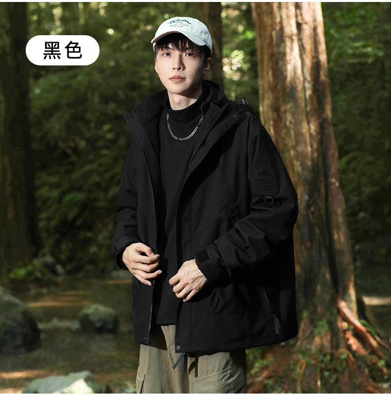 冲锋衣三合一防泼水男女款定制logo时尚新型高级感可拆卸防风外套详情16