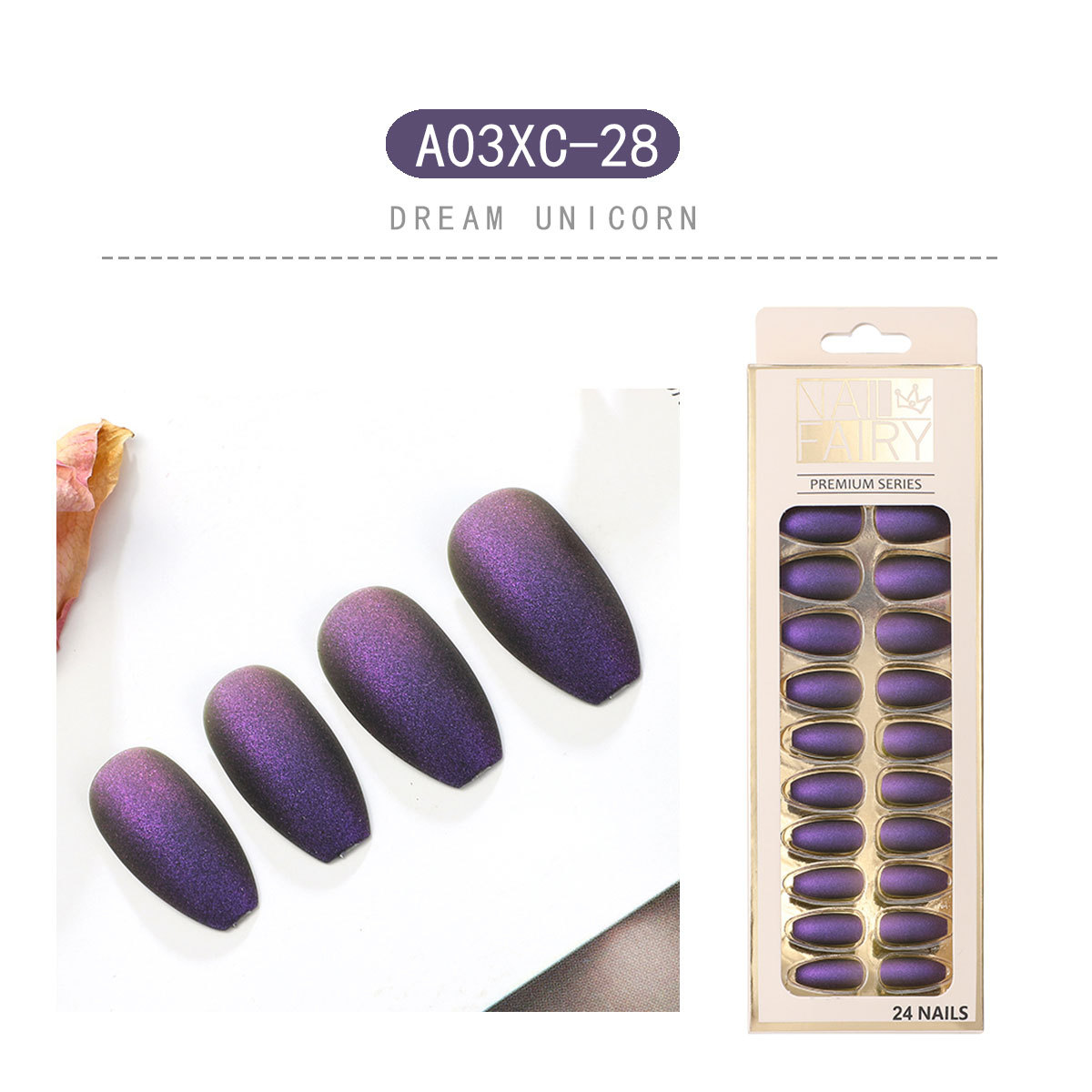 New product: Dazzling matte ballet nails, wearable nail art, finished nail pieces, matte coffin nails, 24 pieces of nail art pieces, fake nails pic 29