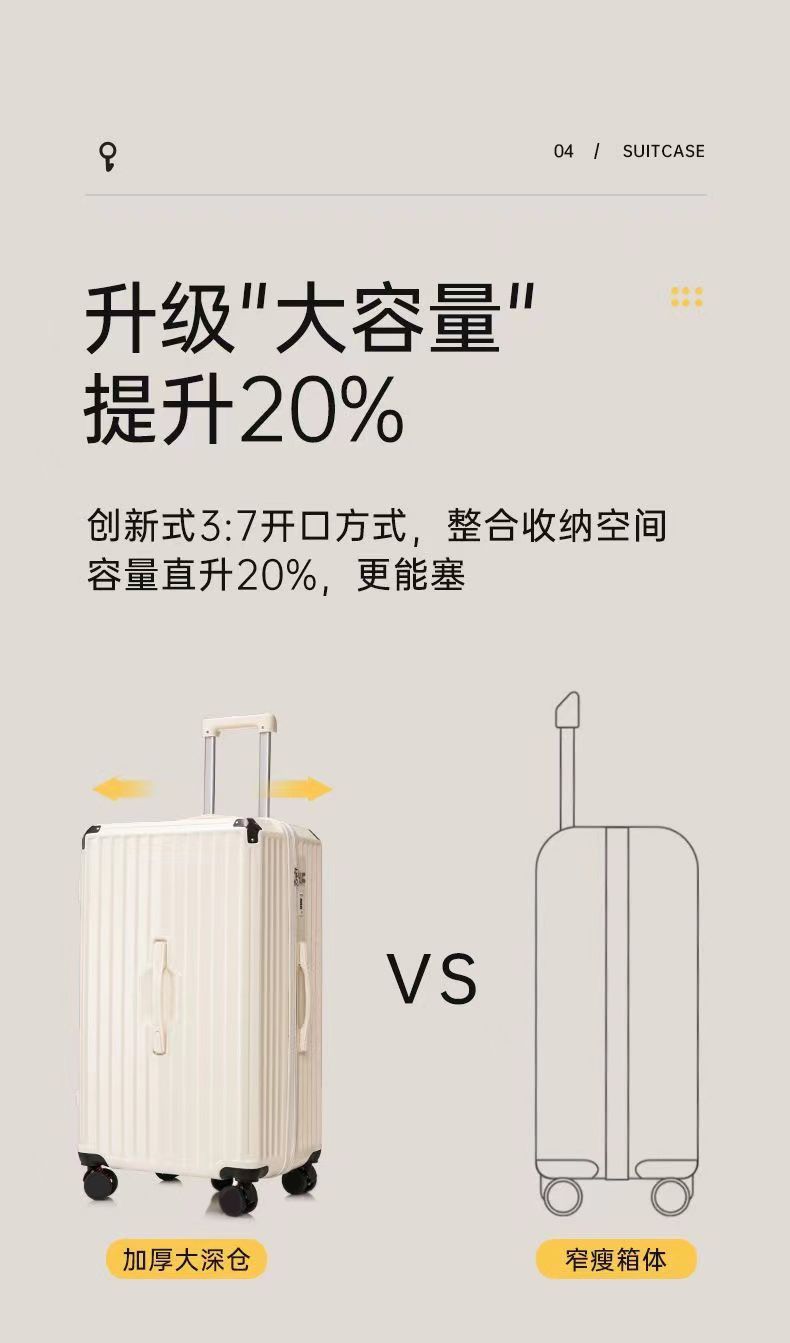 大容量pc密码箱耐用五轮减震刹车万向轮拉杆箱三七分多功能行李箱详情12