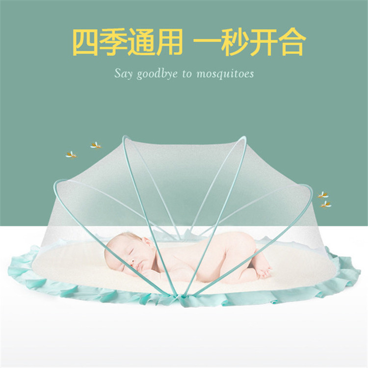 蚊帐罩可折叠免安装宝宝车床小孩儿童防蚊罩蒙古包双开门婴儿床详情1
