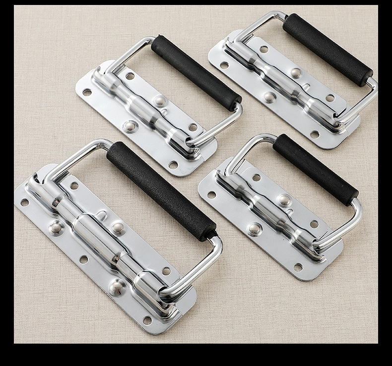 304不锈钢弹簧拉手工具铝箱提手折叠工业提手航空箱配件活动把手详情13