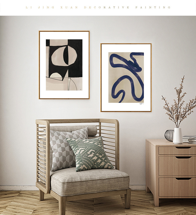 丹麦liveart莫兰迪侘寂风装饰画客厅墙挂画抽象艺术走廊民宿壁画详情18