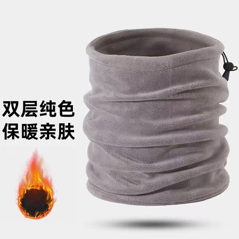 秋冬户外双层保暖防寒加绒骑行面罩纯色简约百搭护颈防风两用围脖详情31