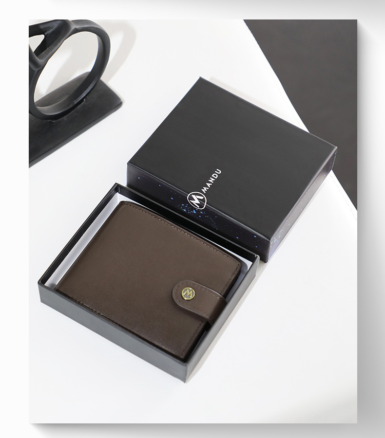 MANDU漫度男士钱包多卡位大容量卡片包 简约皮质卡包复古零钱包详情12