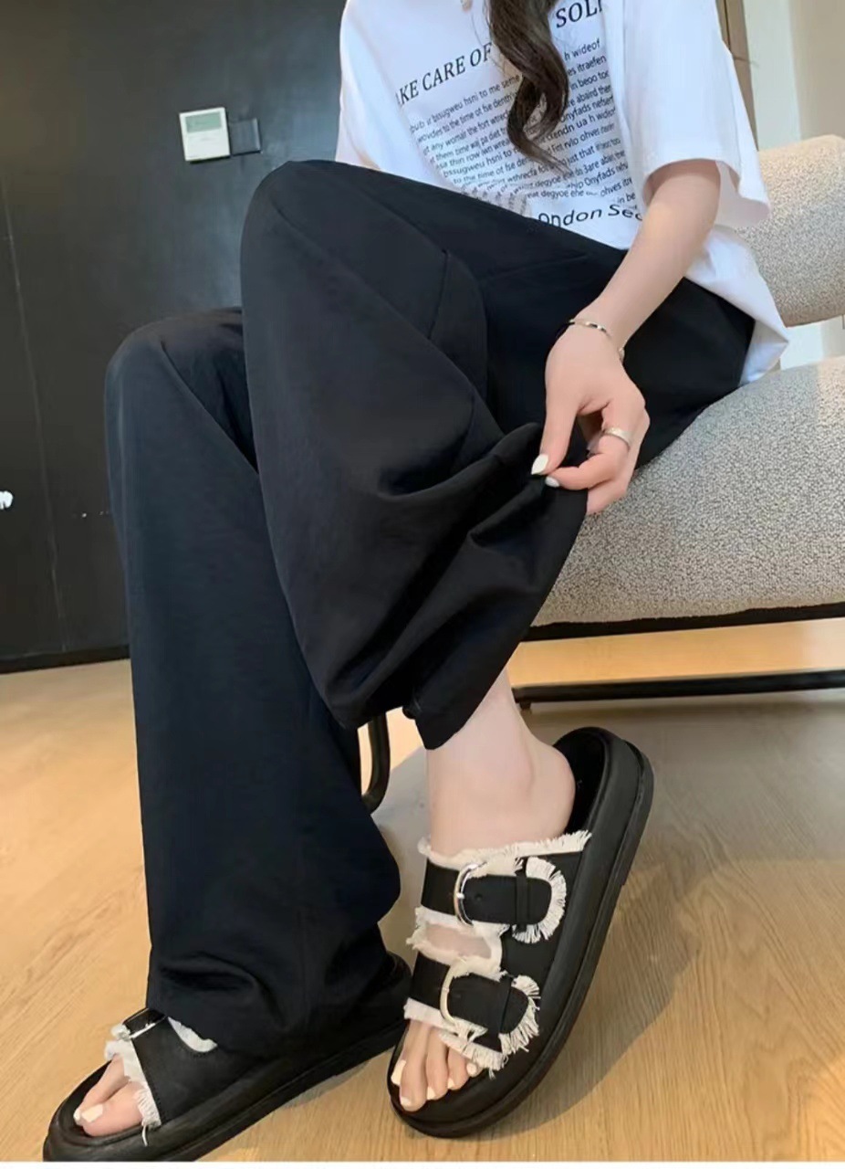 弯刀裤阔腿裤女夏季薄款高腰垂感宽松小个子休闲直筒显瘦拖地裤子详情12