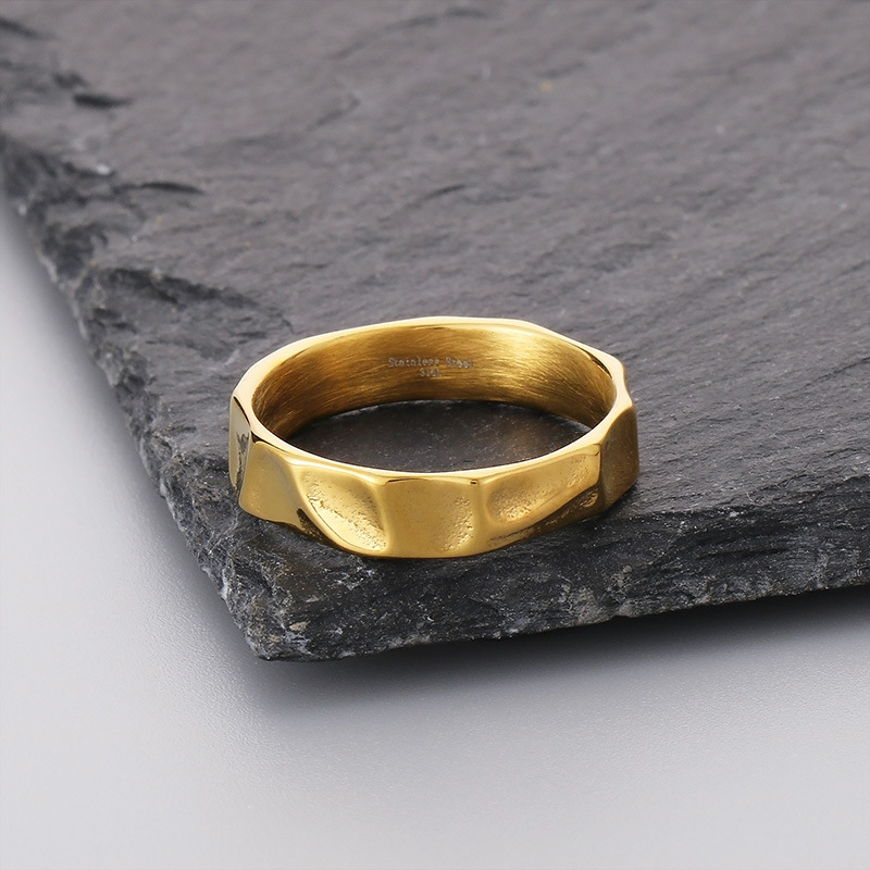 Wholesale of niche stainless steel ring accessories with a cold and unique texture design sense on Instagram pic 8
