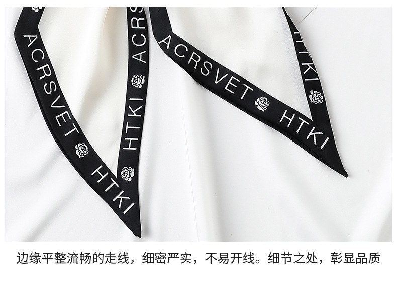 2025春夏长条丝巾高级感法式复古飘带字母包包丝巾波点女士领巾详情21