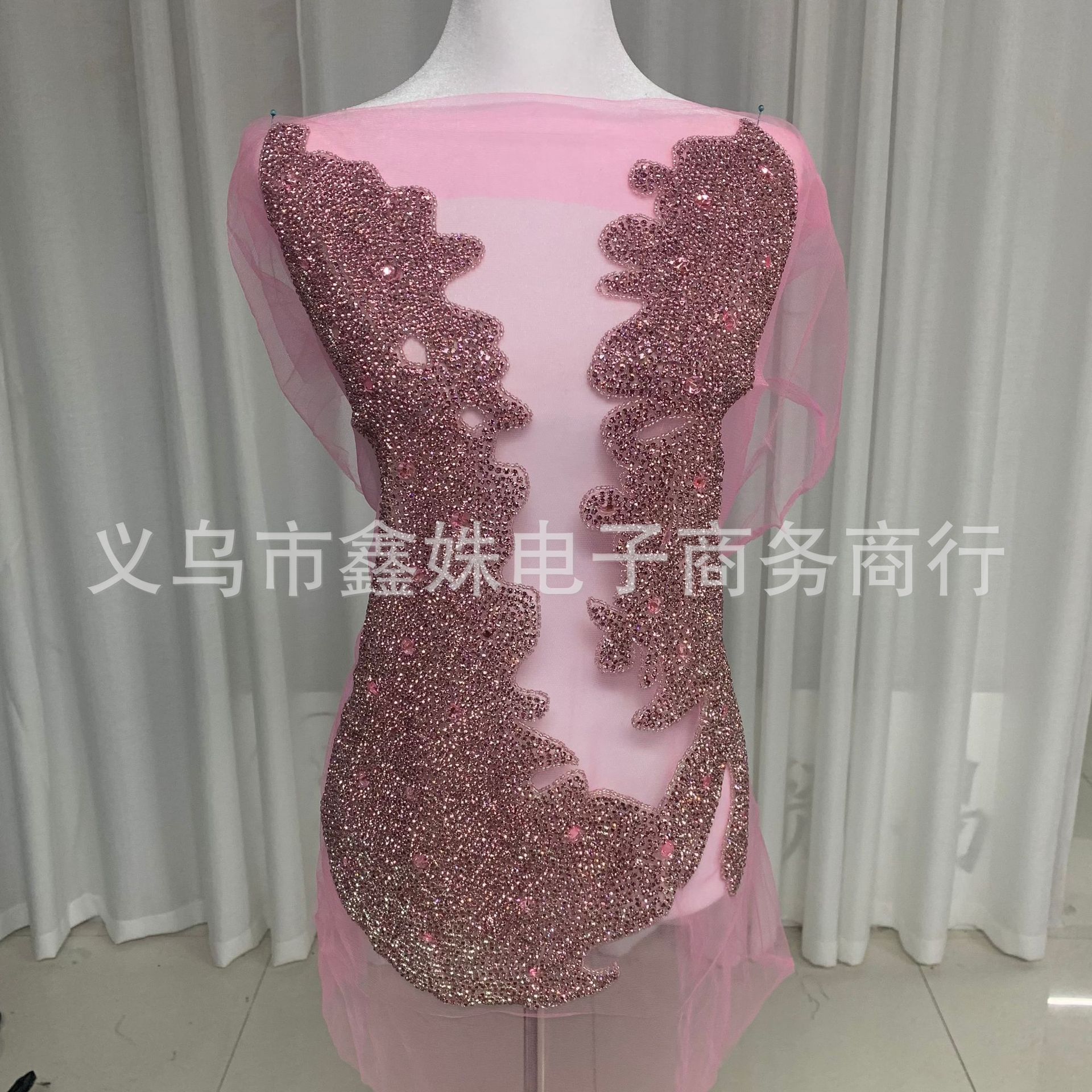 DIY wedding dress, evening gown, skirt and clothing accessories with S-shaped heavy industry glass drill hand-sewn beading pic 3