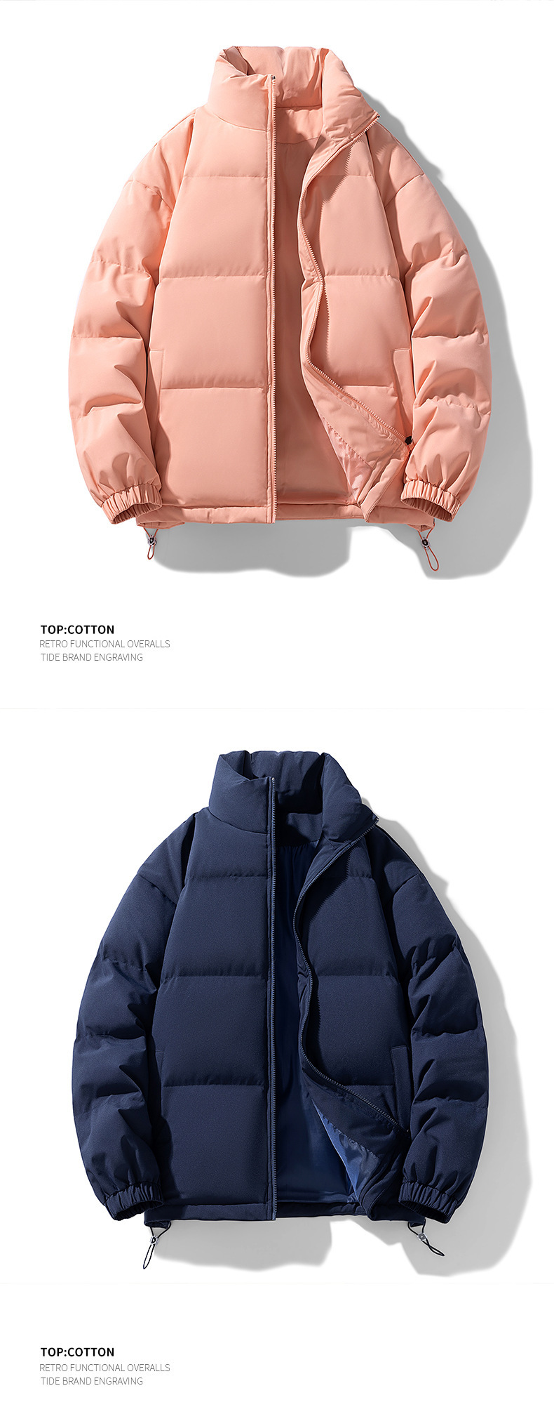 NASA立领潮流棉服男女生新款冬季加厚保暖羽绒休闲宽松面包服情侣详情25