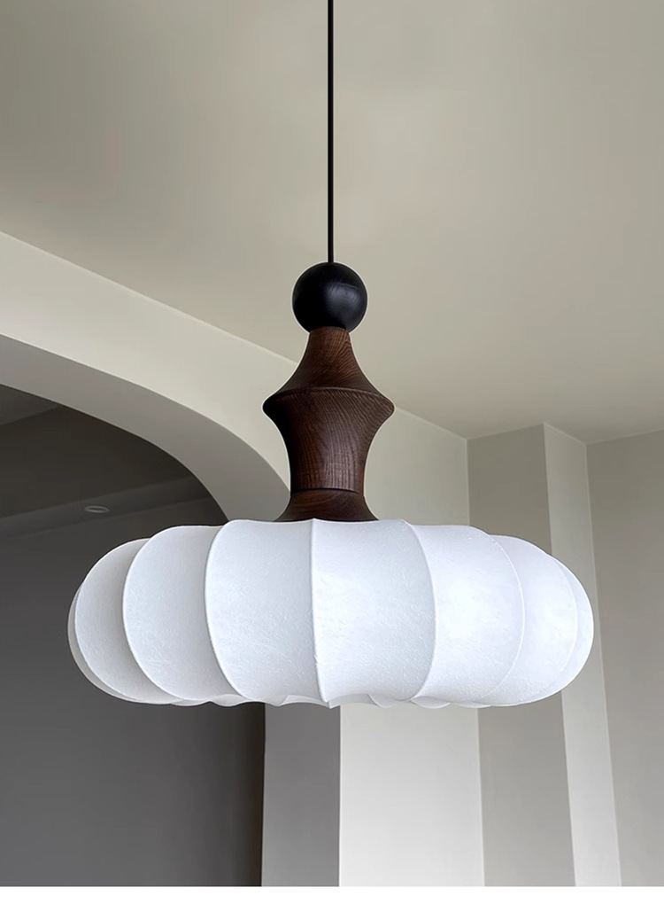 Zhaoying Bamboo Joint retro vintage bedroom chandelier, log style dining room lamp, high-end room solid wood wabi-sabi style lamp pic 20