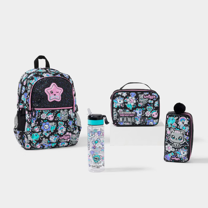 Australia nuevo Smiggle mochila de escuela primaria y secundaria gran capacidad mochila de dibujos animados para niños doble bolsa de pluma pic 29