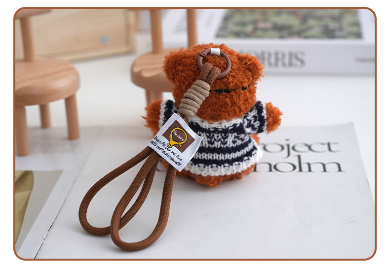 Cute internet-famous dress-up sweater, swimming goggles, exquisite cartoon dress-up bear, plush toy, bear bag and pendant pic 11