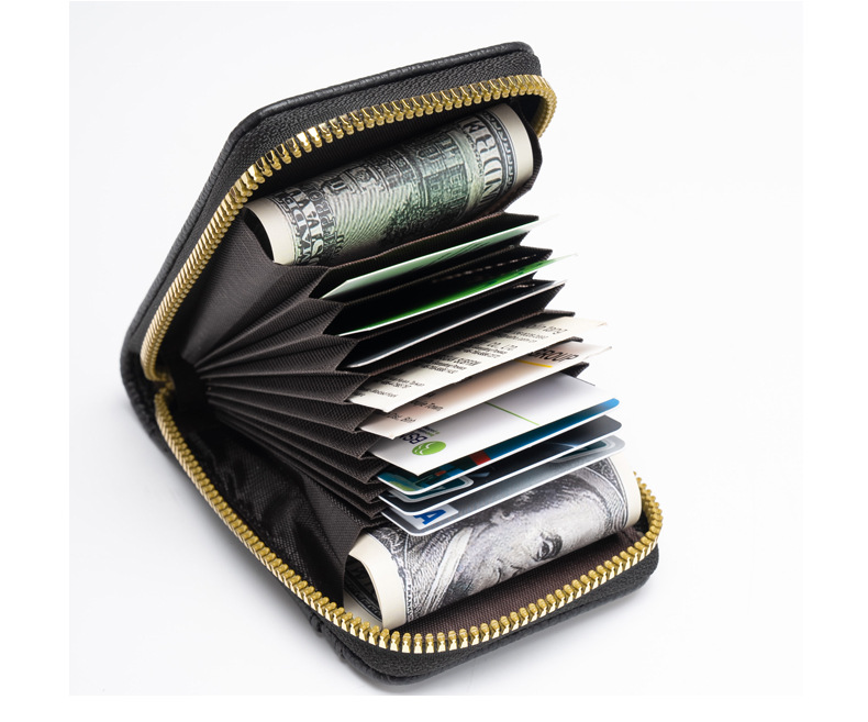 跨境现货风琴卡包 荔枝纹爆款零钱包卡套卡夹 大容量多卡位证件包详情12