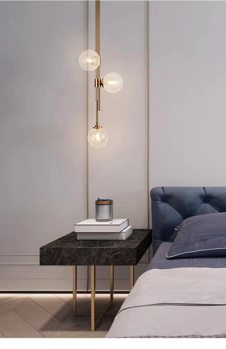 New modern light luxury Nordic creative bedroom bedside chandelier, simple and individual living room model room chandelier, full-house manufacturer pic 28