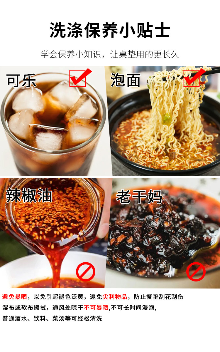 国潮北欧方形布纹餐垫定制防水防油桌垫隔热垫皮革高级感酒店ins杯垫详情19