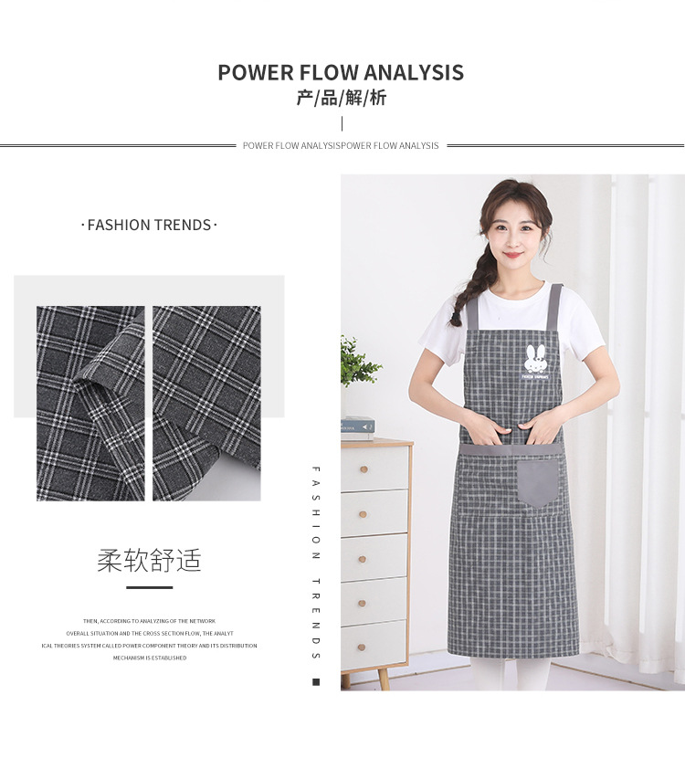 加长过膝围裙加大过膝中厚款厨房家用男女防污围腰耐脏工作服背带详情2