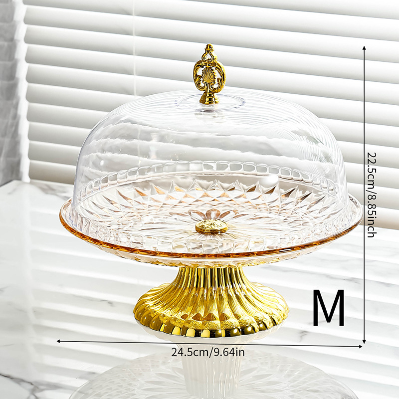 欧式塑料果盘蛋糕盘水果盘点心盘家用带盖子干果盘高脚创意加厚大详情8