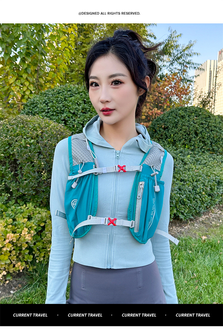 新款多功能尼龙跑步背包 安全反光运动背包水袋背包 骑行包详情21