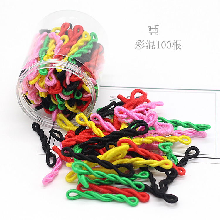 老式艳红皮筋简约黑色发绳橡皮筋高弹力成人扎头发头绳女发圈批发详情7