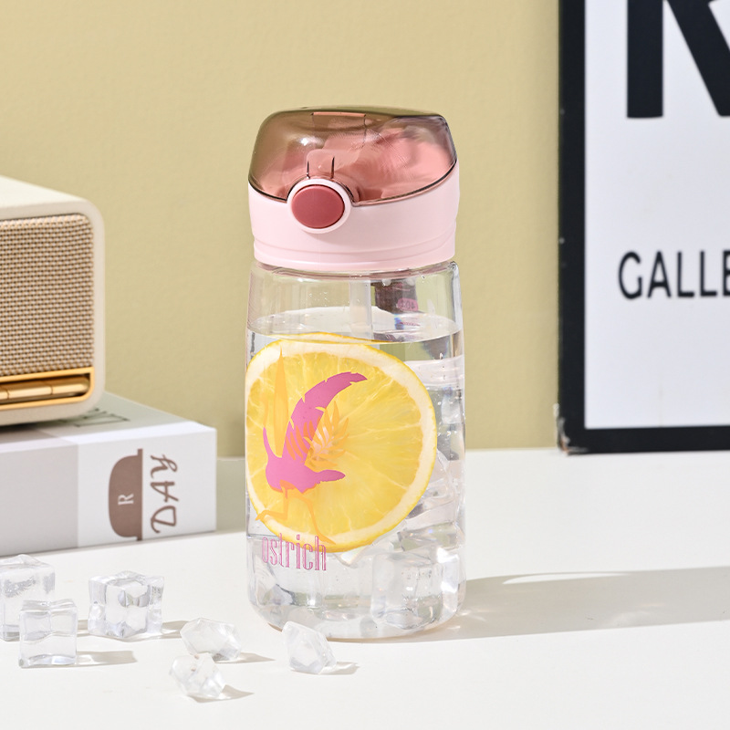 吸管水杯ins风图案爆款塑料水杯耐高温刻度学生杯子批发简约水壶详情13