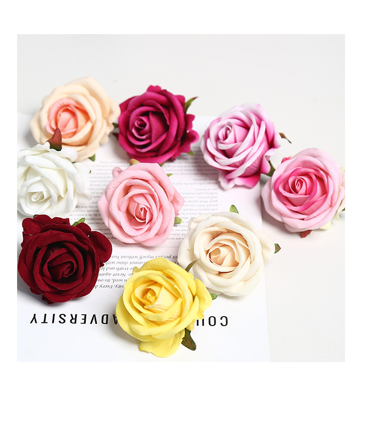 7cm绒布玫瑰花头婚庆花瀑布工程装饰花酒店花墙拱门插花外贸跨境详情13