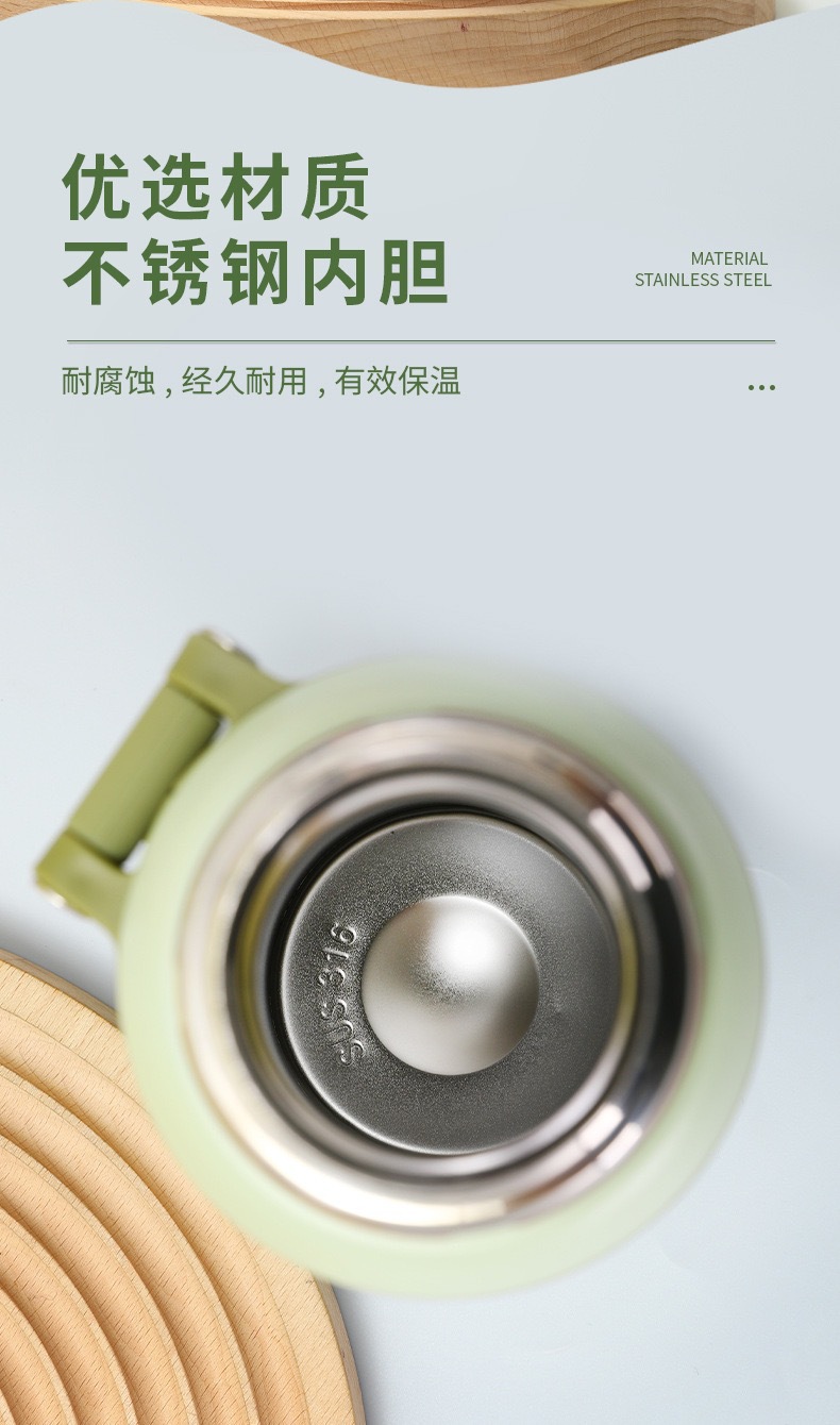 316不锈钢保温杯钢盖简约保温杯女生高颜值便携手提杯真空保温杯详情10
