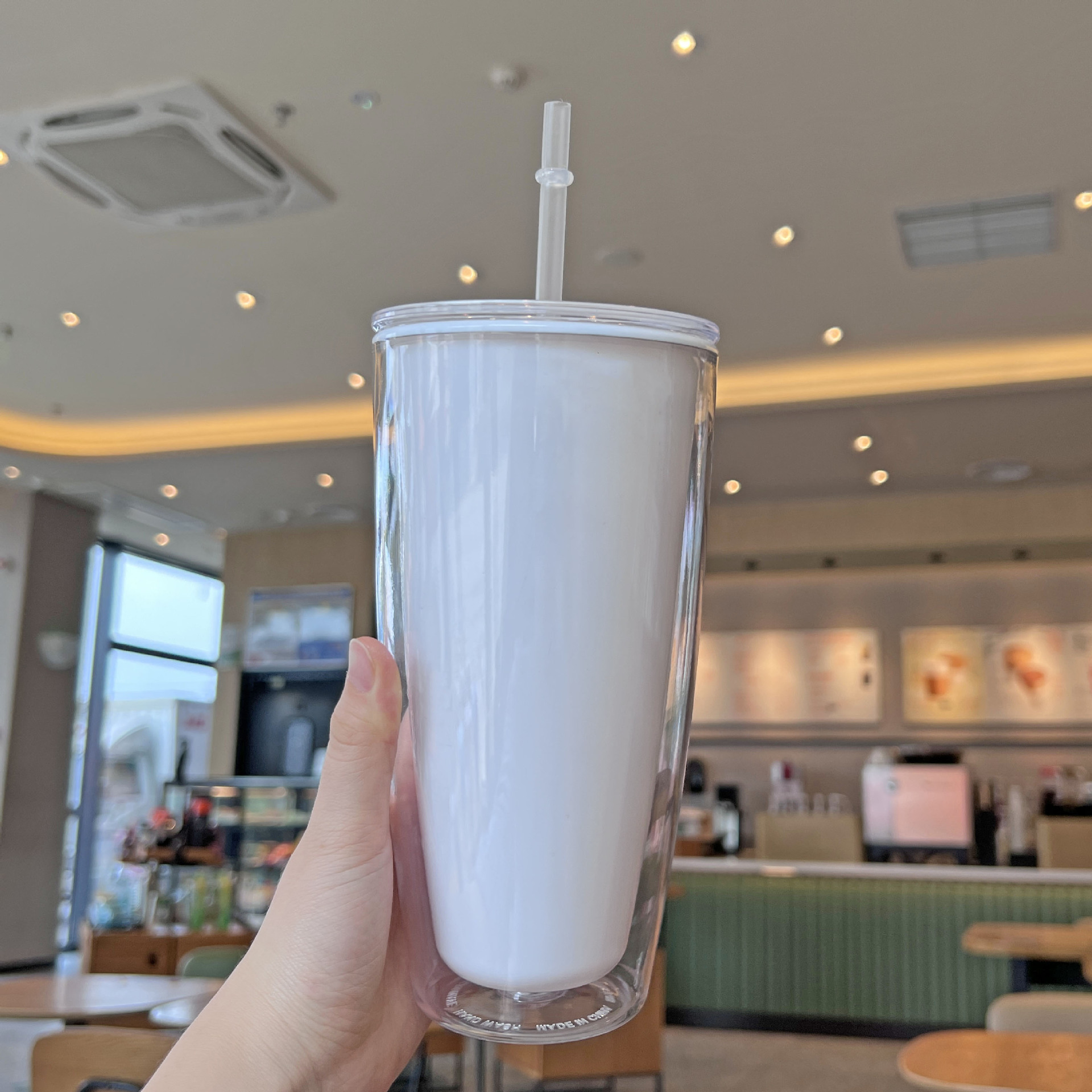 外贸新款双层塑料吸管杯高颜值网红大容量情侣杯子创意女王杯定制详情13