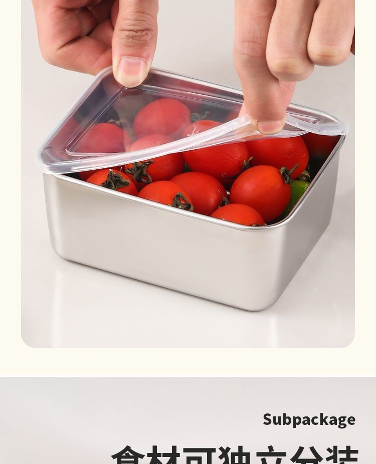 Stainless steel food storage boxes, sealed food boxes with LIDS, refrigerator storage boxes, outdoor street food boxes, bento boxes, lunch boxes pic 6