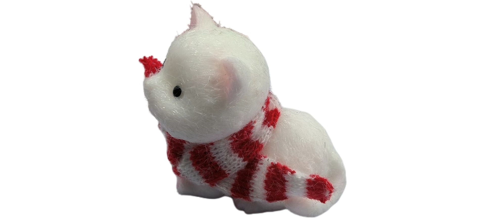 直销TPR软胶毛绒实心小猫捏捏乐黑猫白猫萌宠大团子卡通减压玩具详情6