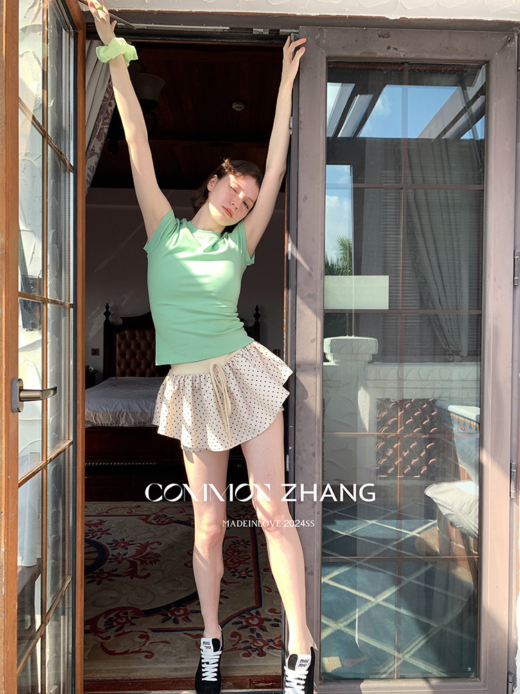 CZZHANG Summer Korean-style multi-color, niche, versatile and simple basic short-sleeved T-shirt for women A10099 pic 26