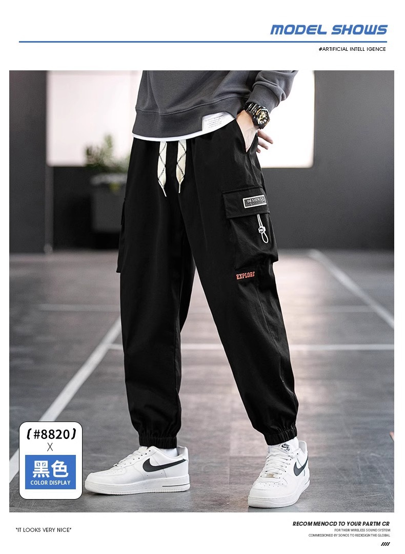 工装裤男士宽松大码男裤夏季2024新款胖子肥佬休闲束脚裤子男秋季详情12