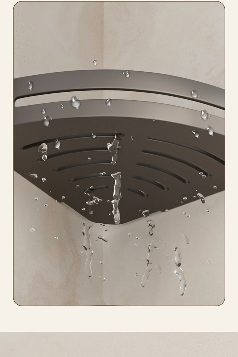 加厚吸盘三角置物架卫生间浴室用品收纳架免打孔转角架壁挂卫浴架详情13