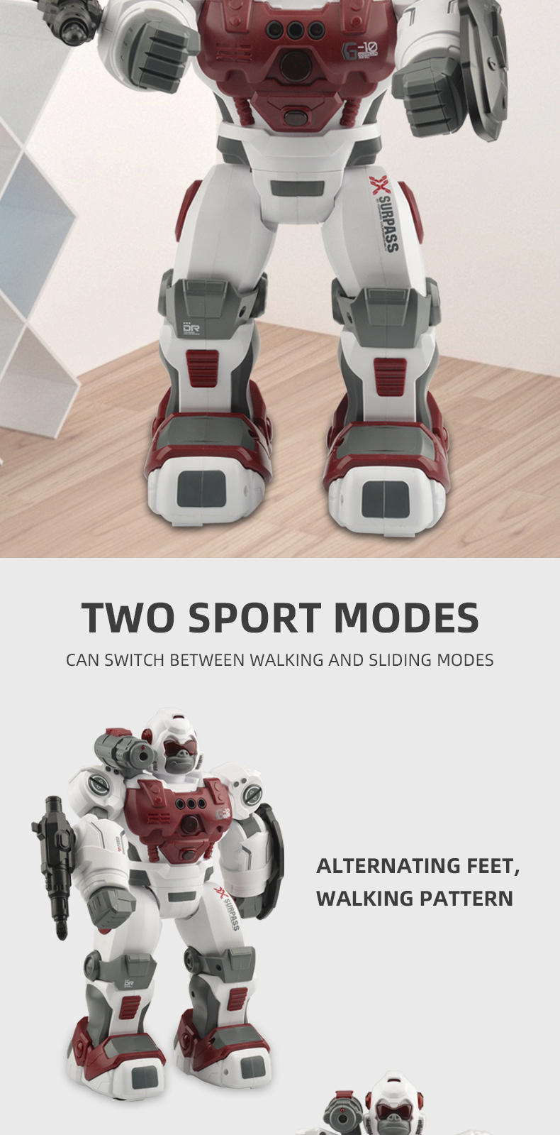 Remote-controlled programmed robot, missile shooting, spray sensing, gesture singing, dancing, storytelling, smart early education toy pic 6