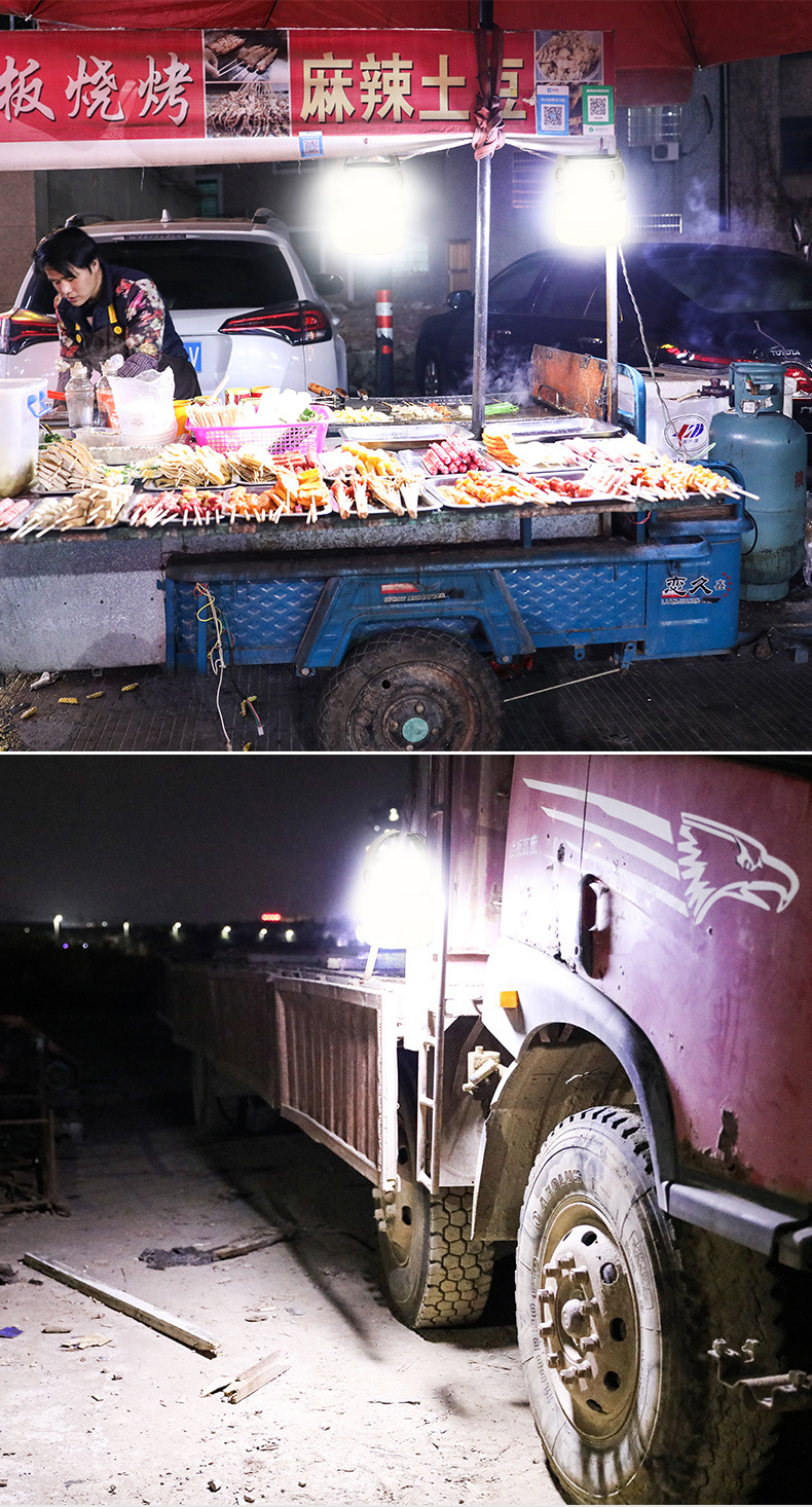 跨境爆款太阳能灯户外露营灯超长续航强光摆摊便携式充电照明灯营详情23