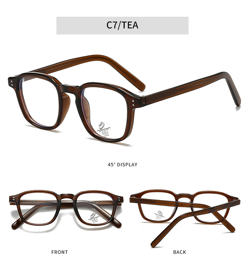 跨境i潮ns风TR90眼镜插芯脚超轻防蓝光平光眼镜可配近视眼镜框架详情14