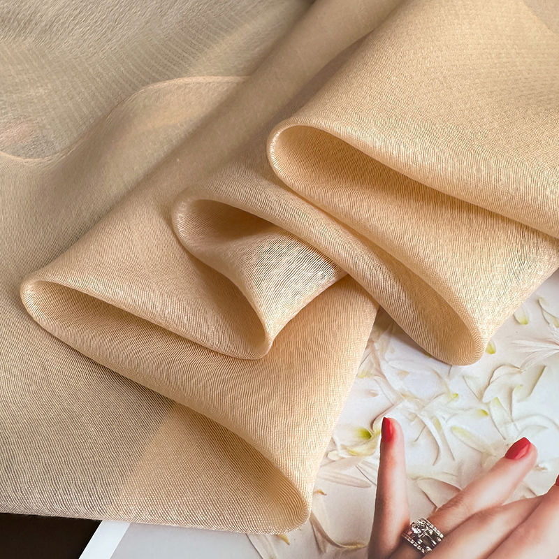 春秋新款钉珠仿真丝丝巾百搭刺绣海棠花长巾夏季防晒纱巾详情6