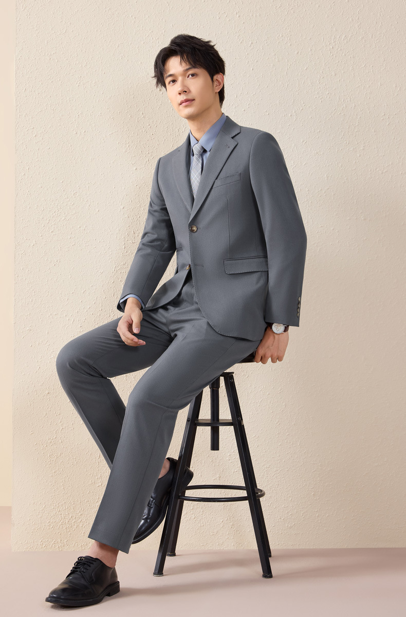 Tian Si Acetic Acid high-end navy blue suit set for men pic 24