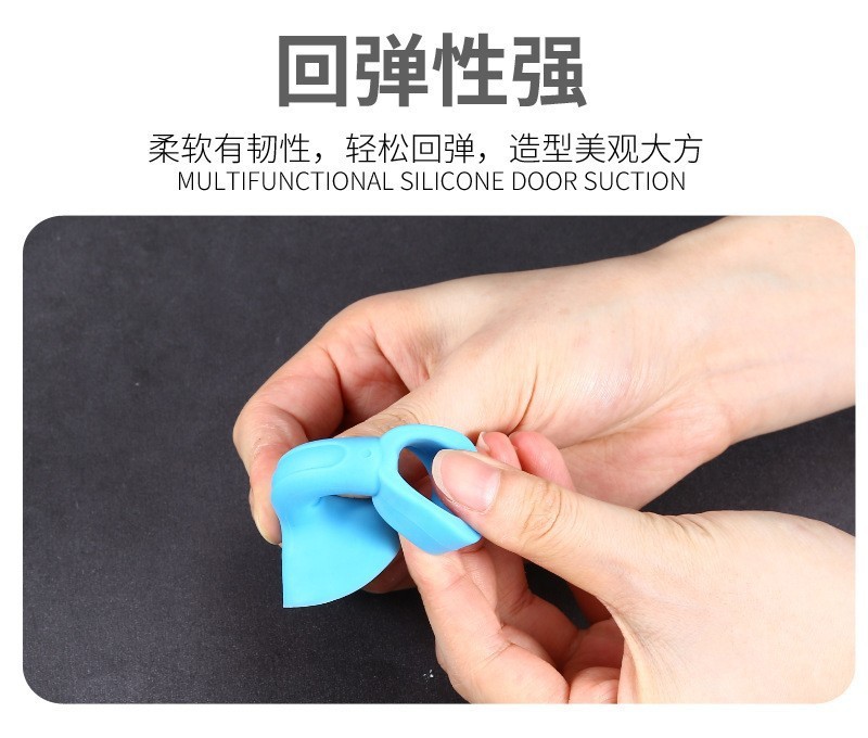 Silicone door suction, non-perforating anti-collision pad, buffer sticker, plastic rubber door, bathroom door top handle, door stop wholesale pic 5