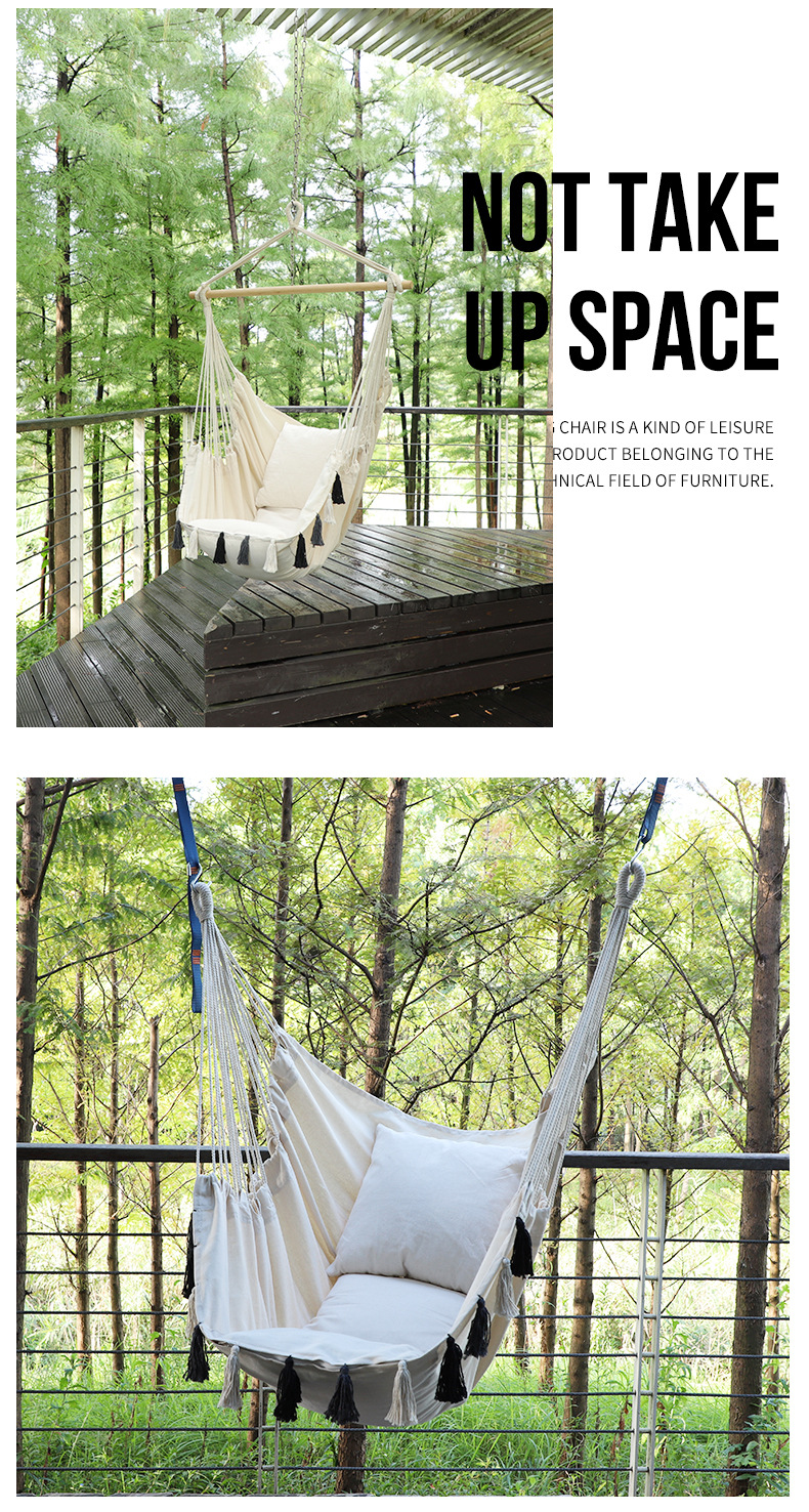 Outdoor hammocks, camping swing chairs, portable hanging chairs, folding indoor seats, canvas hanging chairs, outdoor swings wholesale pic 8