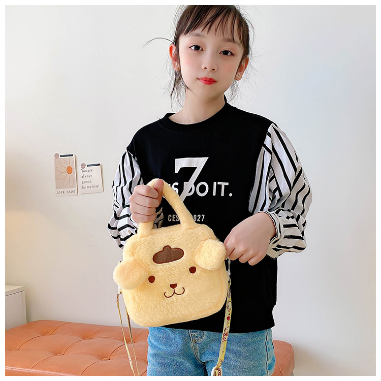 卡通三丽鸥库洛米毛绒包手提化妆公仔包儿童抓机娃娃斜跨零钱小包详情10